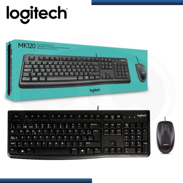 TECLADO-MOUSE-USB-LOGITECH-MK120-2 KIT TECLADO LOGITECH MK120 - Imagen 1