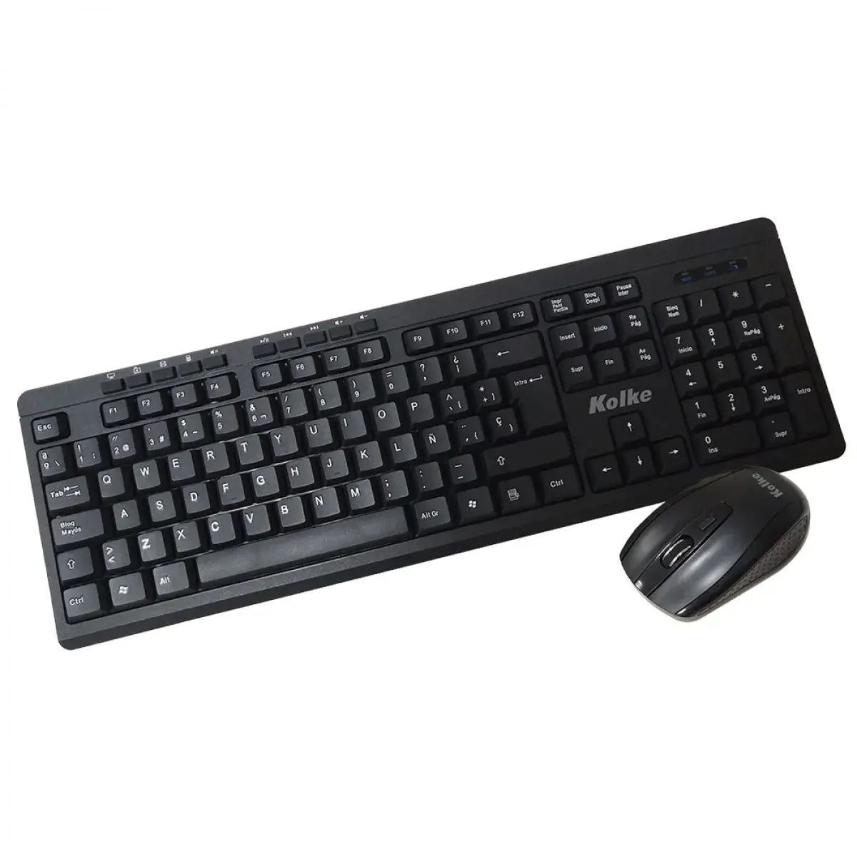 KIT TECLADO INALAMBRICO 12 (1) COMBO TECLADO Y MOUSE INALAMBRICO KEK-195 - Imagen 1
