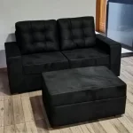 SOFA MAX 2LUG+PUFF VELU 76 NEGRO (CONFORT)