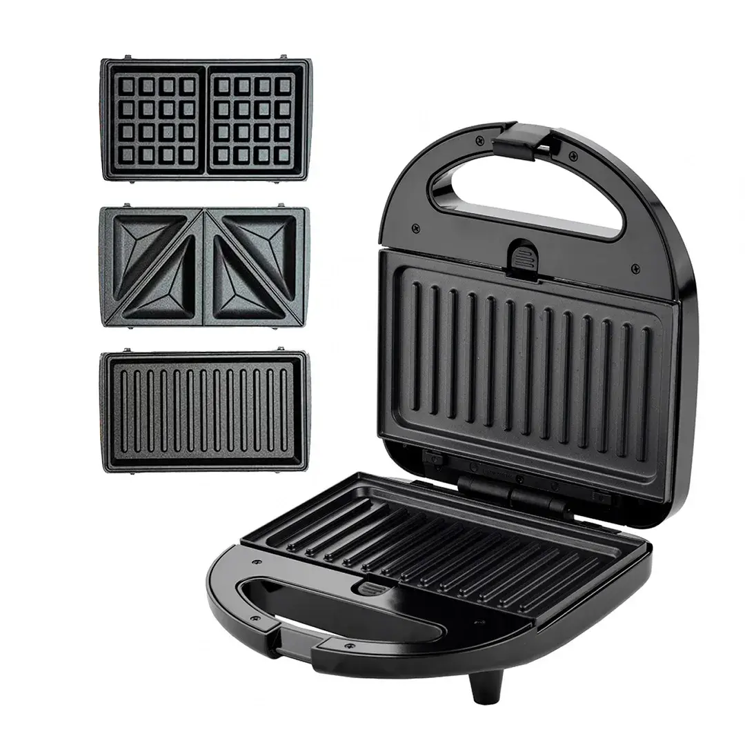 sandwichera grill waflera SANDWICHERA GRILL Y WAFLERA NAPPO NEG-195 3EN 1 - Imagen 1