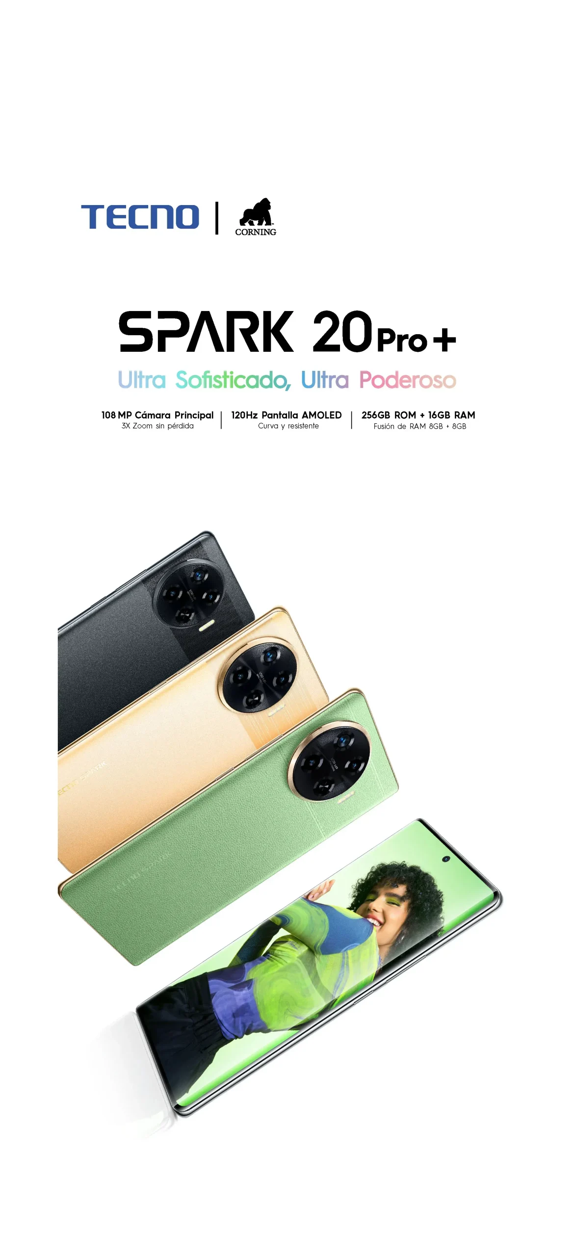 20 pro mas Celular TECNO SPARK 20 Pro+ 8/256GB - Imagen 1