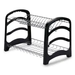 Porta Platos de Acero x2 desmontable negro
