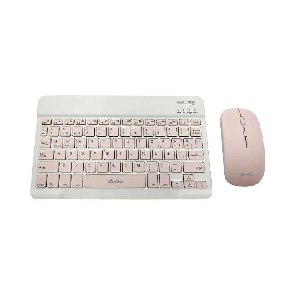 KIT ROSA KIT de teclado y Mouse KOLKE Inalambrico BT Rosa KEK-718 - Imagen 1