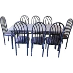 JUEGO DE COMEDOR TAPIZADO DE 8 SILLAS