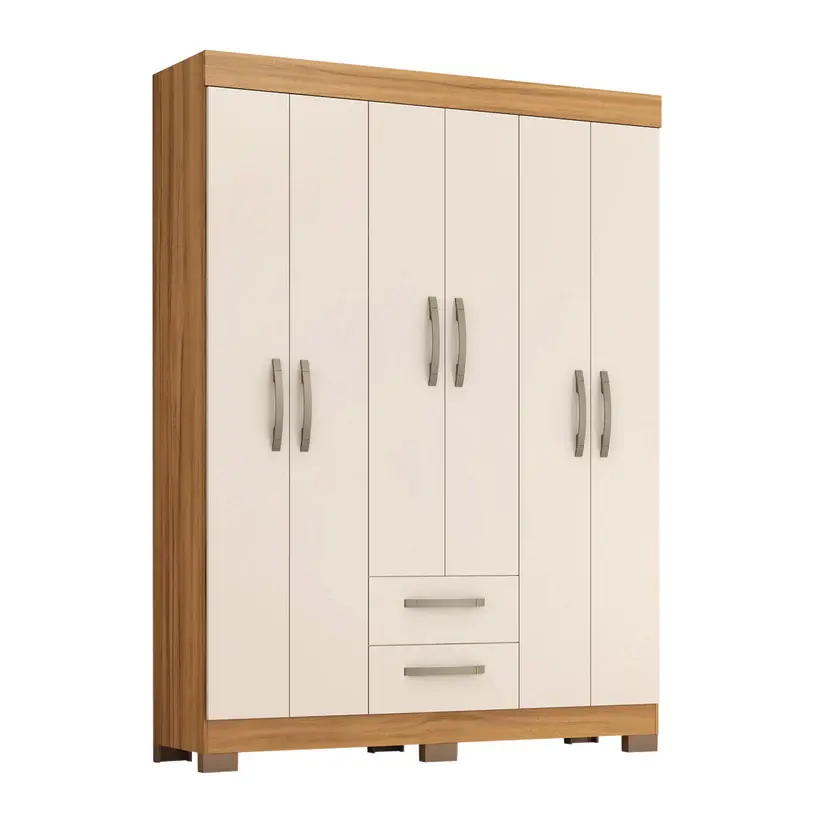 ropero nt4 Ropero NT5130/6 Puertas 2 Cajones BLANCO ABBA - Imagen 1