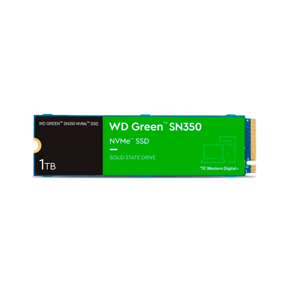 fastrax_100908_6930734fd27b8.jpg SSD M.2 NVME 1TB WESTERN DIGITAL SN350 WDS100T2G0C GREEN 2400/1850MB/S PCIE 3.0 - Imagen 1