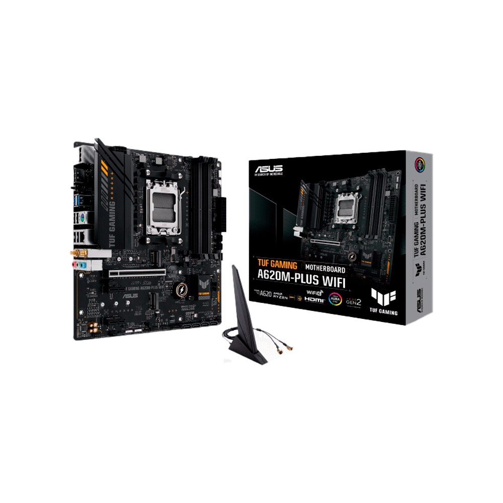 fastrax_108539_69307eb472f48.jpg PLACA MADRE ASUS AM5 A620M-PLUS WIFI DDR5 TUF GAMING S/R/HDMI/DP/2M2/USB3.2/MATX - Imagen 1