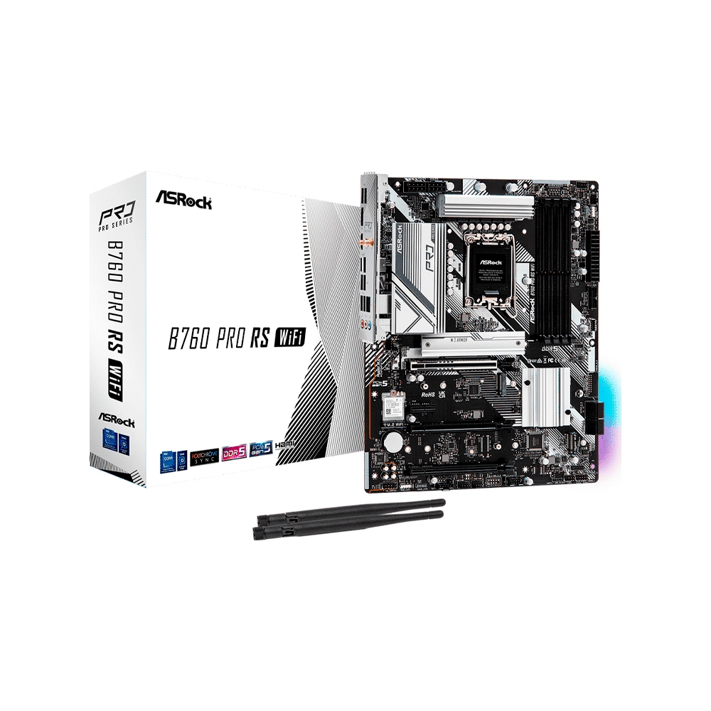 fastrax_108973_69307fc212441.jpg PLACA MADRE ASROCK 1700 B760 PRO RS WIFI DDR5 S/R/HDMI/DP/3M2/USB3.2/ATX - Imagen 1