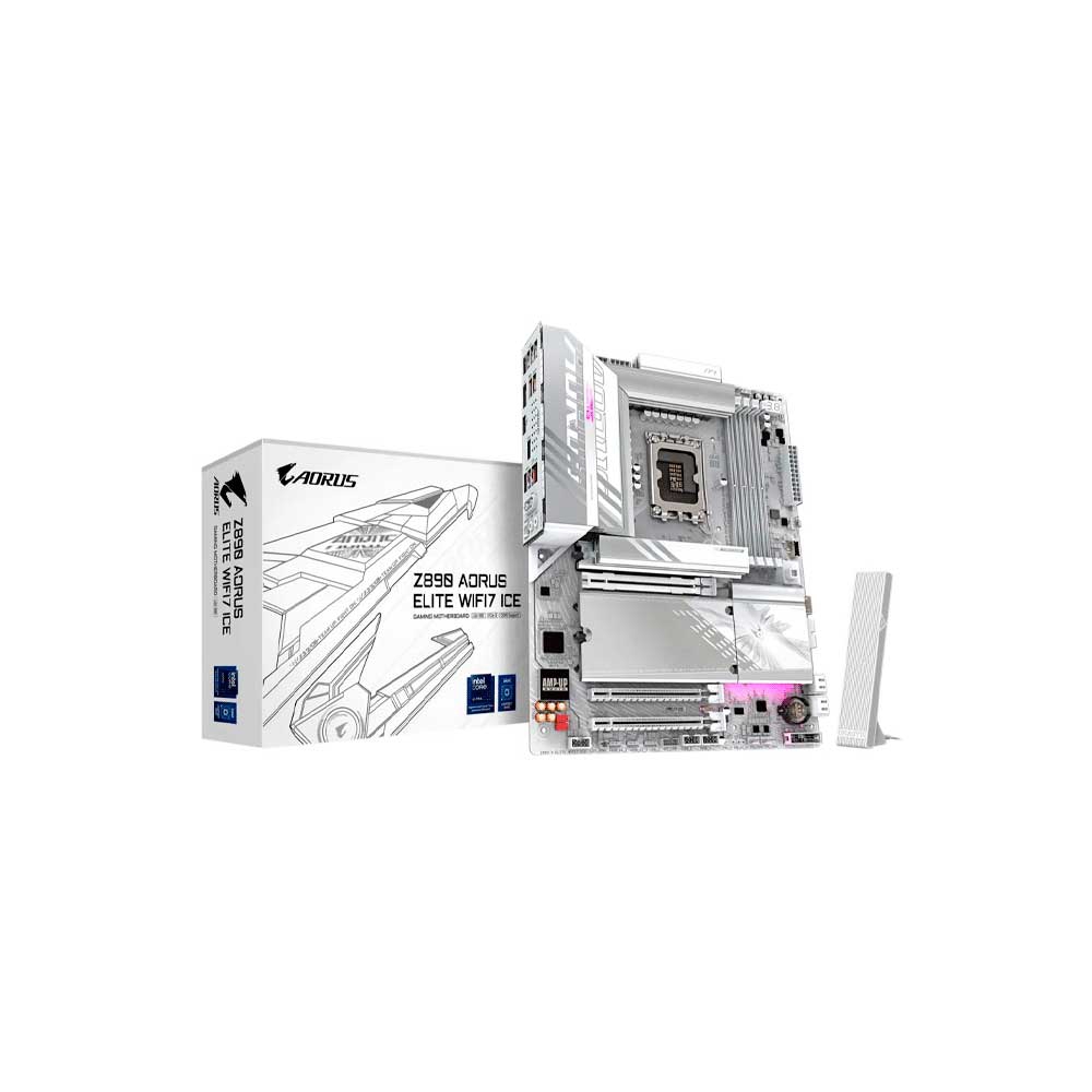 fastrax_115452_69308b2574ffc.jpg PLACA MADRE GIGABYTE 1851 Z890 AORUS ELITE WIFI7 ICE DDR5 S/R/DP/4M2/WIFI/USB3.2/ATX - Imagen 1