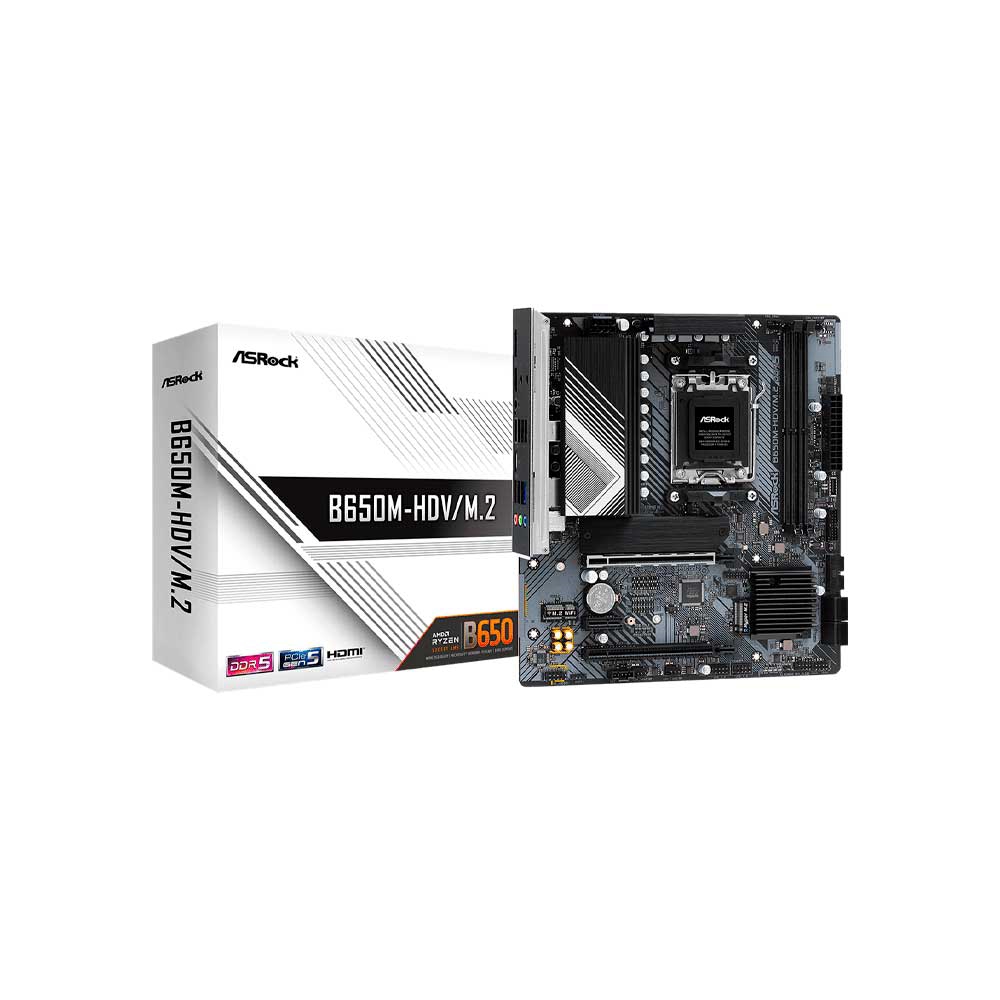 fastrax_116534_69308d12ef18b.jpg PLACA MADRE ASROCK AM5 B650M-HDV/M.2 DDR5 S/R/HDMI/DP/2M2/USB3.2/MATX - Imagen 1