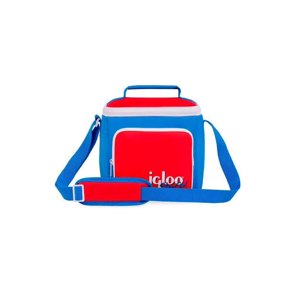 fastrax_118590_69367c98b17bd.jpg BOLSA TERMICA IGLOO 9 LATAS VERTICAL LUNCH RETRO AZUL Y ROJO 63083 - Imagen 1