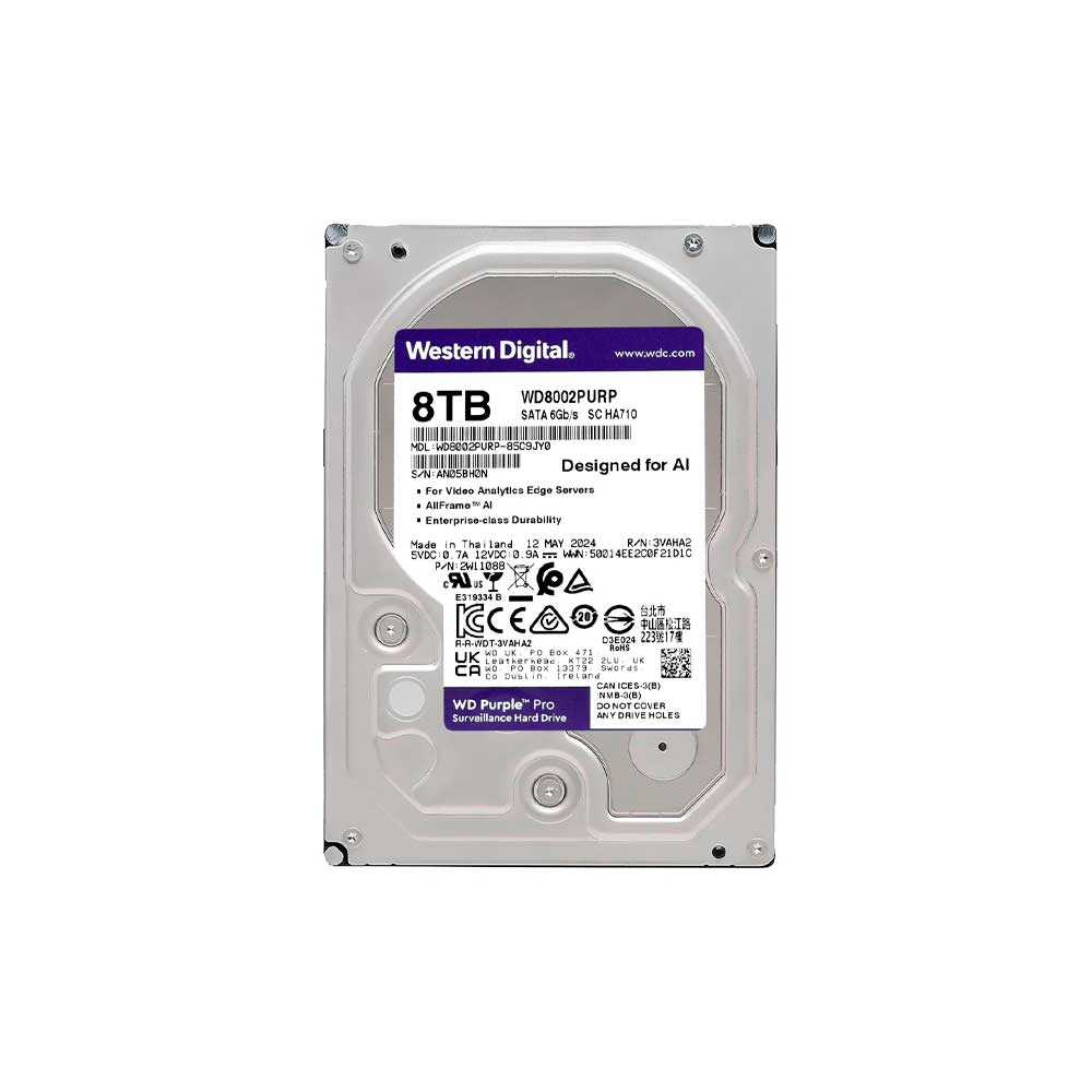 fastrax_119009_693090cb80752.jpg DISCO DURO SATA3 8TB WESTERN DIGITAL PURPLE PRO 7200 256MB WD8002PURP SURVE (GARANTIA BR) - Imagen 1