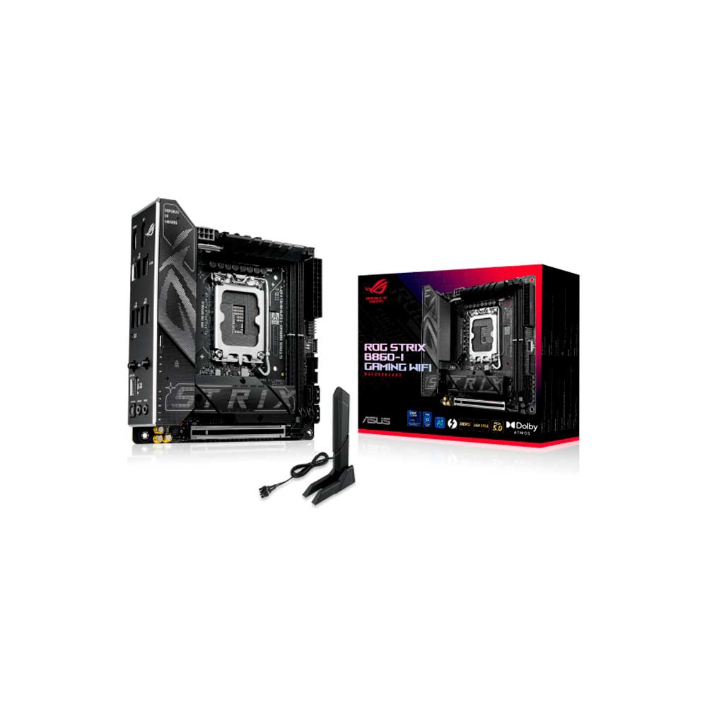 fastrax_119467_6930919c1477a.jpg PLACA MADRE ASUS 1851 B860-I GAMING WIFI ROG STRIX DDR5 S/R/HDMI/DP/2M2/MITX - Imagen 1