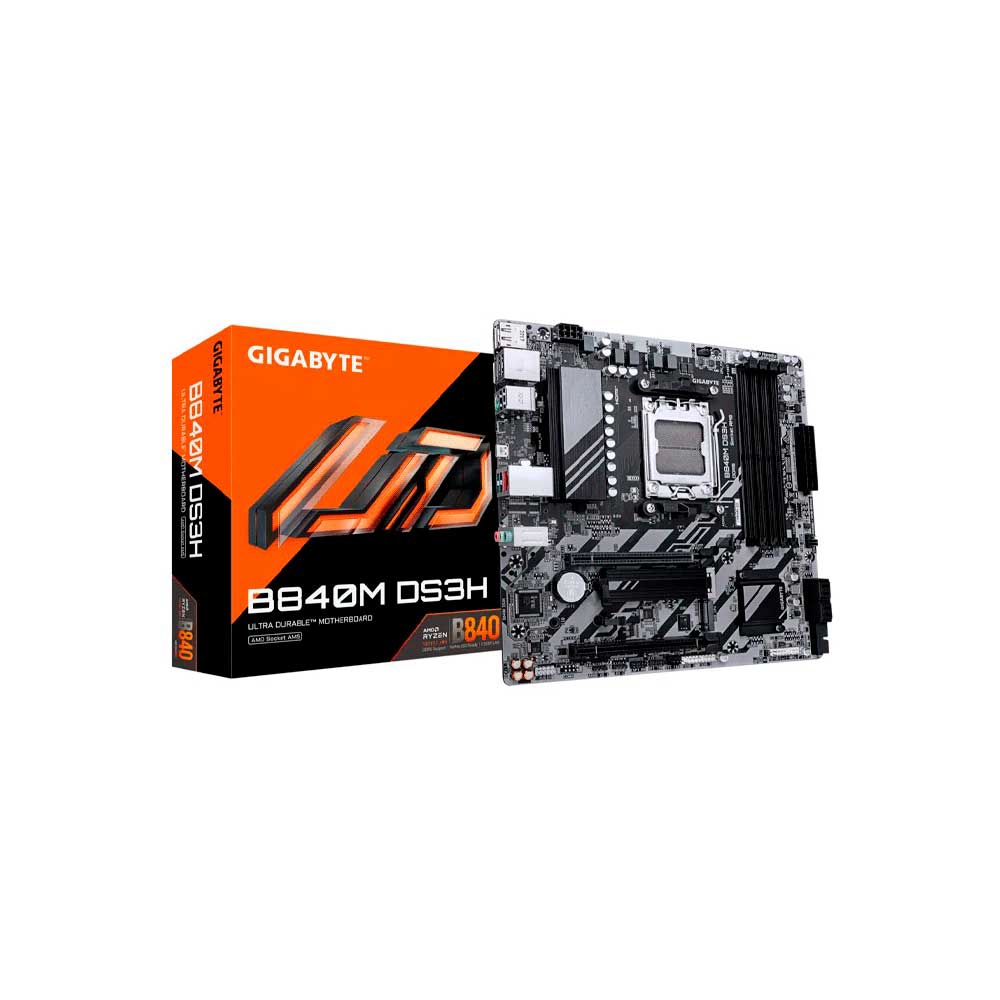 fastrax_122139_6930964860adc.jpg PLACA MADRE GIGABYTE AM5 B840M DS3H DDR5 S/R/HDMI/DP/2M2/USB3.2/MATX - Imagen 1