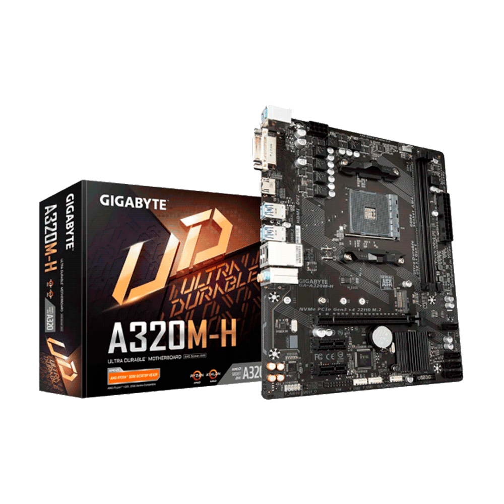 fastrax_68833_693049efb8632.jpg PLACA MADRE GIGABYTE AM4 A320M-H 3.0 S/R/HDMI/DVI/M.2/DD4/MATX - Imagen 1