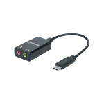 ADAPTADOR DE FONE+MIC/USB-C 153317 2.1/3.5MM/NEGRO