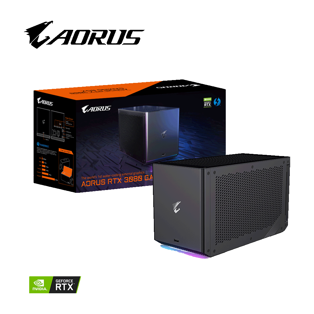 fastrax_69687_69304d304d3f8.jpg PLACA DE VIDEO EXTERNO GIGA RTX3080 AORUS GAMING BOX 10G DDR6 GV-N3080IXEB-10GD WATER - Imagen 1