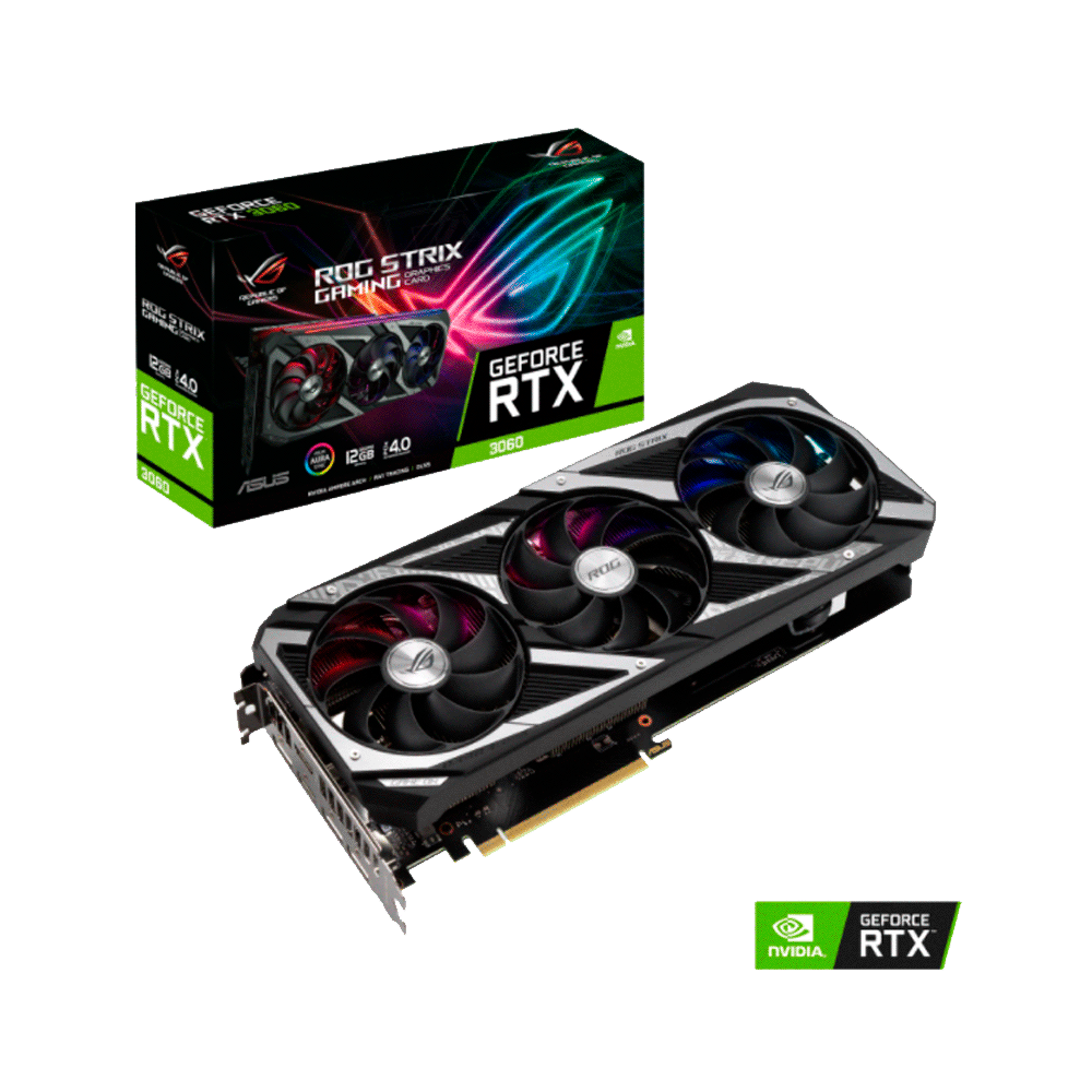 fastrax_70164_69304e6b65674.jpg PLACA DE VIDEO ASUS RTX3060 12GB DDR6 ROG-STRIX-RTX3060-12G-GAMING - Imagen 1
