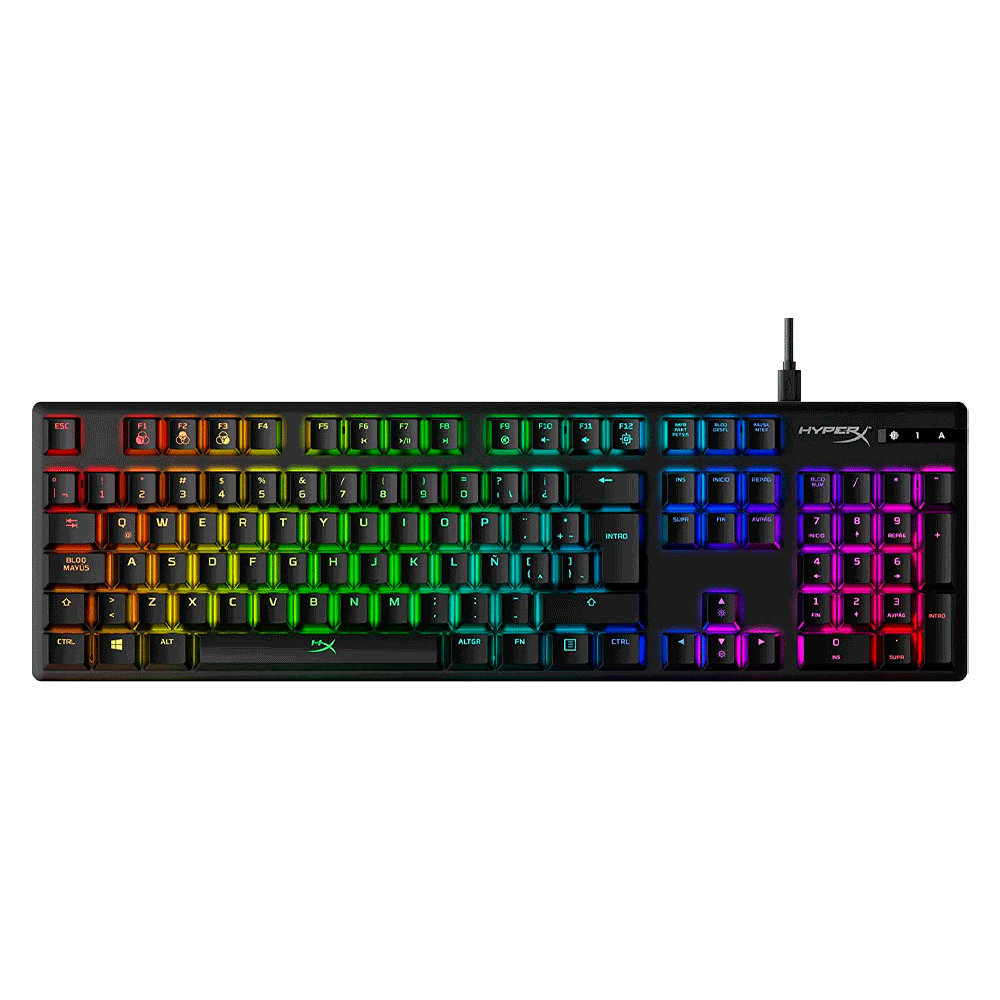 fastrax_70393_69304e96afc3c.jpg TECLADO GAMER USB HYPERX 4P4F6AI#ABA ALLOY ORIGINS MECANICO RED ESPAÑOL RGB - Imagen 1