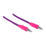 CABLE DE AUDIO 352826 ESTEREO 3.5 MM MACHO A MACHO/ AUXILIAR/ 1 MTS ROSA/LILA BOLSA - Imagen 5