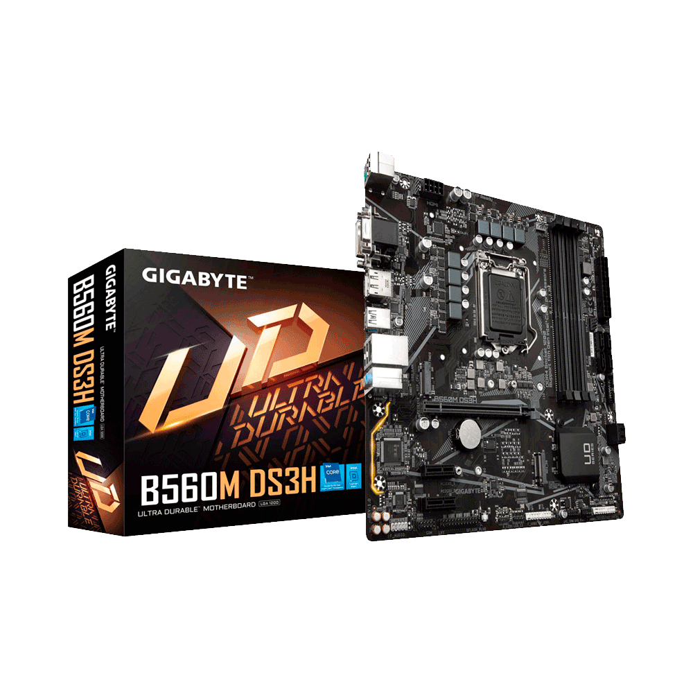fastrax_71567_6930502f4d3eb.jpg PLACA MADRE GIGABYTE 1200 B560M DS3H V/S/R/HDMI/ DVI/ DP/ 2M2/DD4/ USB3.2/ MATX - Imagen 1