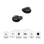 AURICULAR CON MICROFONO PHILIPS TAT2205BK/00 TRUE WIRELES EARPH/BT/IPX4/NEGRO - Imagen 4