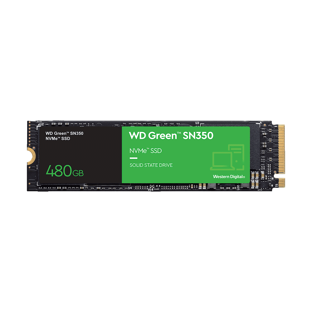 fastrax_74773_693054ff6b70c.jpg SSD M.2 NVME 480GB WESTERN DIGITAL SN350 WDS480G2G0C GREEN 2400/1650 PCIE 3.0 - Imagen 1