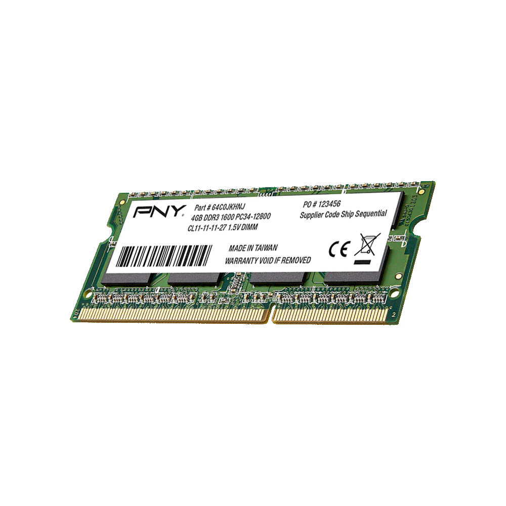 fastrax_75718_6930565e68647.jpg MEMORIA RAM P/NB DDR3 4GB 1600 PNY MN4GSD31600BL - Imagen 1