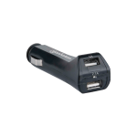 CARGADOR DUAL USB P/AUTO 101721 1A/2.1A/12V/24V BLISTER NEGRO