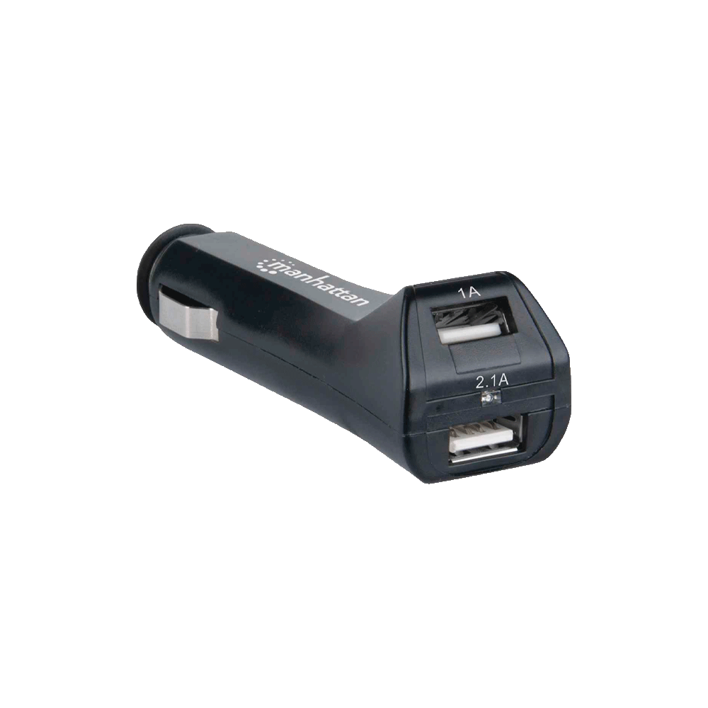 fastrax_76470_693057be18fcd.jpg CARGADOR DUAL USB P/AUTO 101721 1A/2.1A/12V/24V BLISTER NEGRO - Imagen 1