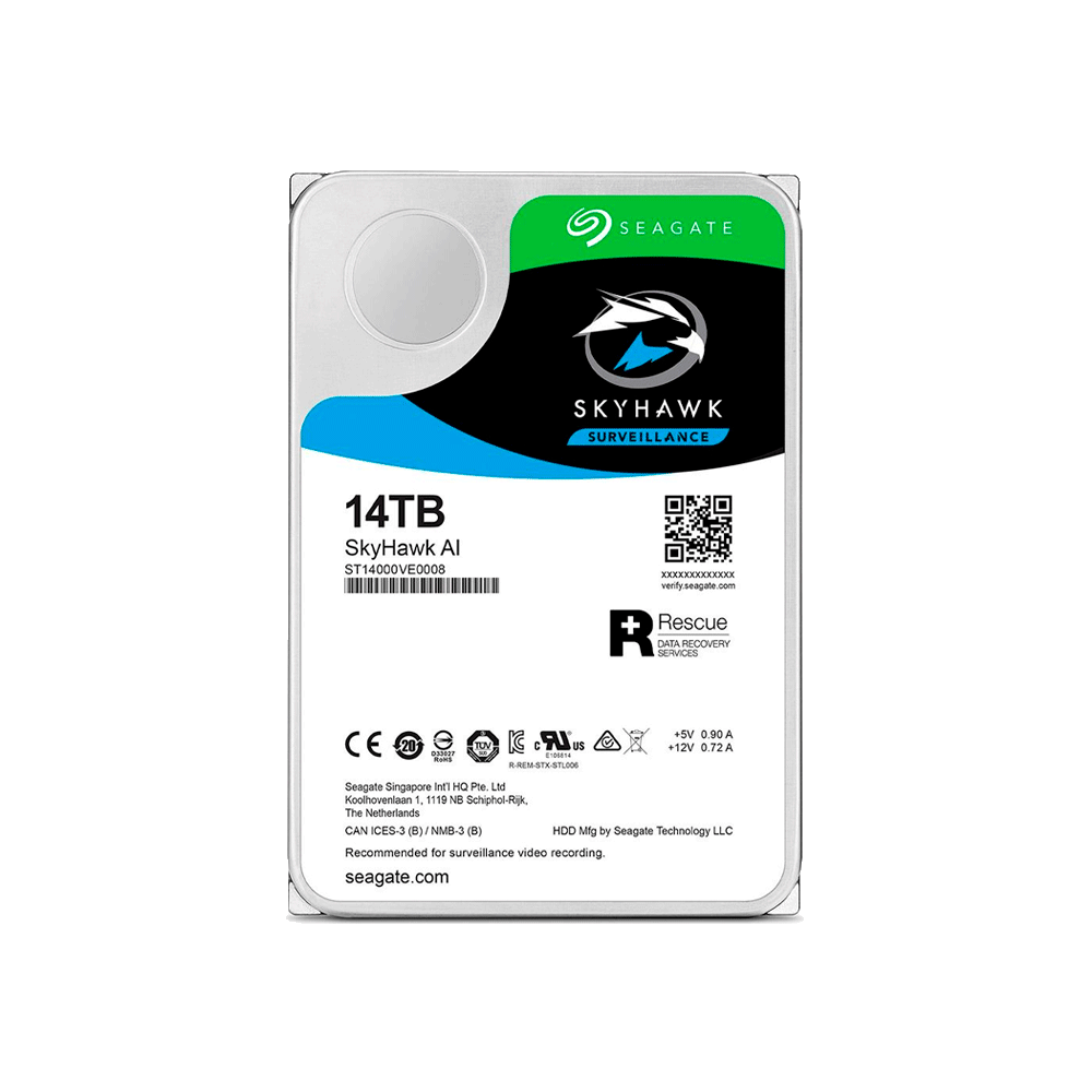 fastrax_76616_69305800939a9.jpg DISCO DURO SATA3 14TB SEAGATE SKYHAWK AI 7200 256MB ST14000VE0008 SURVEILLANCE - Imagen 1