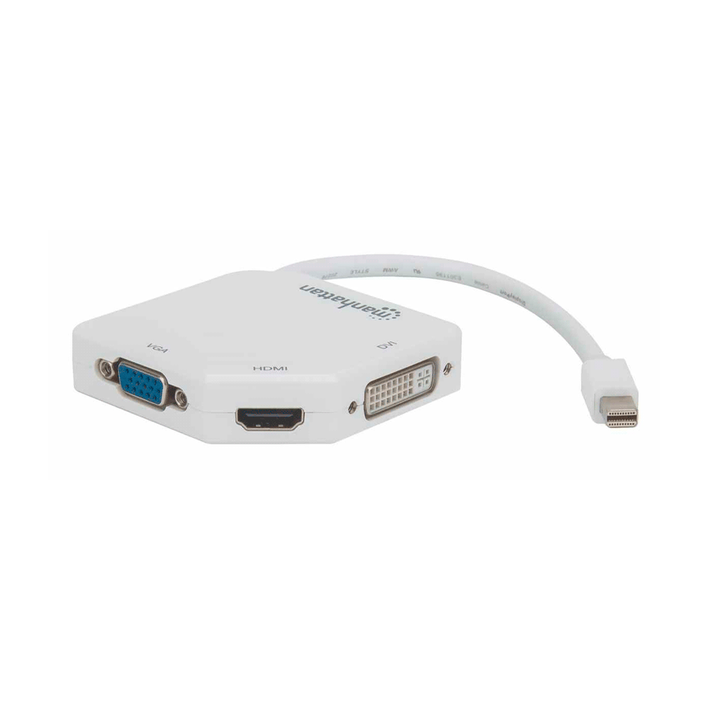 fastrax_76678_693058309ad6b.jpg ADAPTADOR DP MINI/HDMI-DVI-VGA UHD 207362 4K/60HZ BLANCO BLISTER - Imagen 1