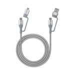 CABLE USB 390606 DE CARGA Y SINCRONIZACIÓN 4 EN 1 USB-A/USB-C/ MICRO-USB/ 1M GRIS 480 MBPS - Imagen 4