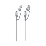 CABLE USB 390606 DE CARGA Y SINCRONIZACIÓN 4 EN 1 USB-A/USB-C/ MICRO-USB/ 1M GRIS 480 MBPS - Imagen 5
