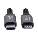 CABO USB-C/LIGHTNING M/M 1.8 MT 394307 P/ IPHONE CINZA - Imagen 2