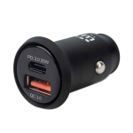 CARGADOR PARA AUTO USB/USB-C 102414 25W/3A/12V/24V NEGRO