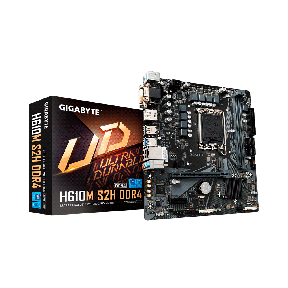 fastrax_81665_69305d7a4acf4.jpg PLACA MADRE GIGABYTE 1700 H610M S2H DDR4 V/S/R/HDMI/DP/DVI/M.2/USB3.2/MATX - Imagen 1