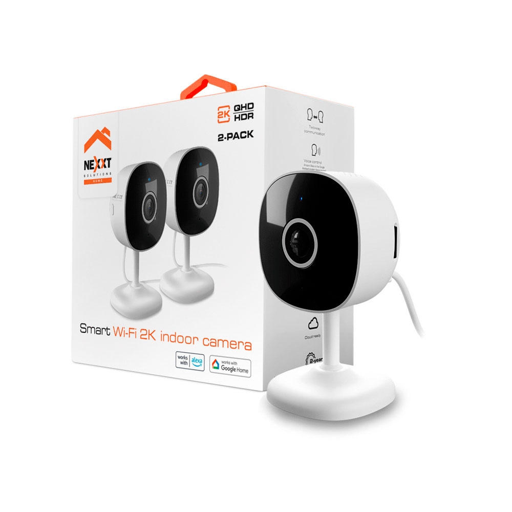 fastrax_91138_69306665d61f6.jpg CAMARA IOT NEXXT KIT DE 2 2K QHD INTERIOR SD/SENSOR MOVIMIENTO/WIFI NHC-I710 2PK - Imagen 1