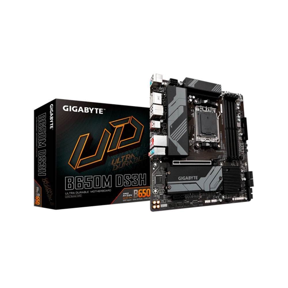 fastrax_91541_693066ea0d1e1.jpg PLACA MADRE GIGABYTE AM5 B650M DS3H DDR5 S/R/HDMI/2DP/2M2/USB3.2/MATX - Imagen 1