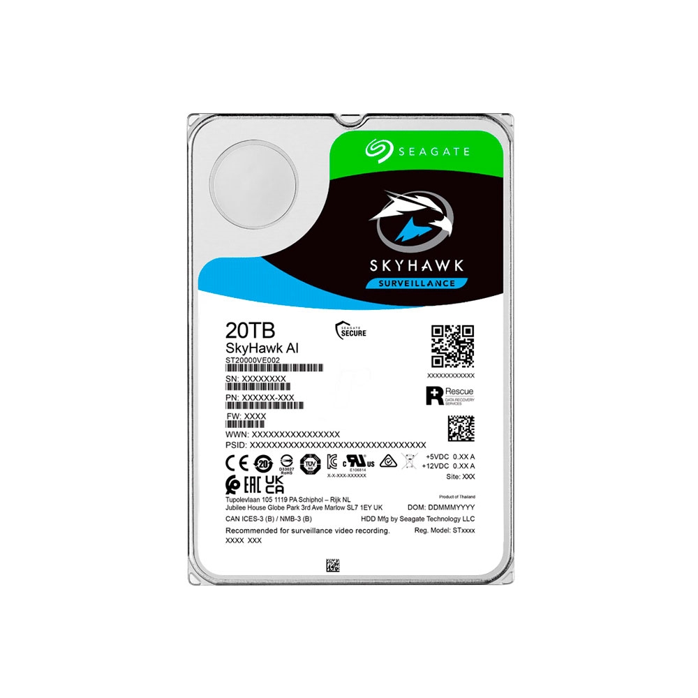 fastrax_91756_6930671eed3bf.jpg DISCO DURO SATA3 20TB SEAGATE SKYHAWK AI 7200 256MB ST20000VE002 SURVEILLANCE - Imagen 1