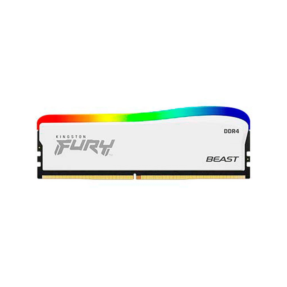 fastrax_92012_693067816d447.jpg MEMORIA RAM DDR4 8GB 3200 KINGSTON FURY BEAST WH KF432C16BWA/8 RGB XMP - Imagen 1