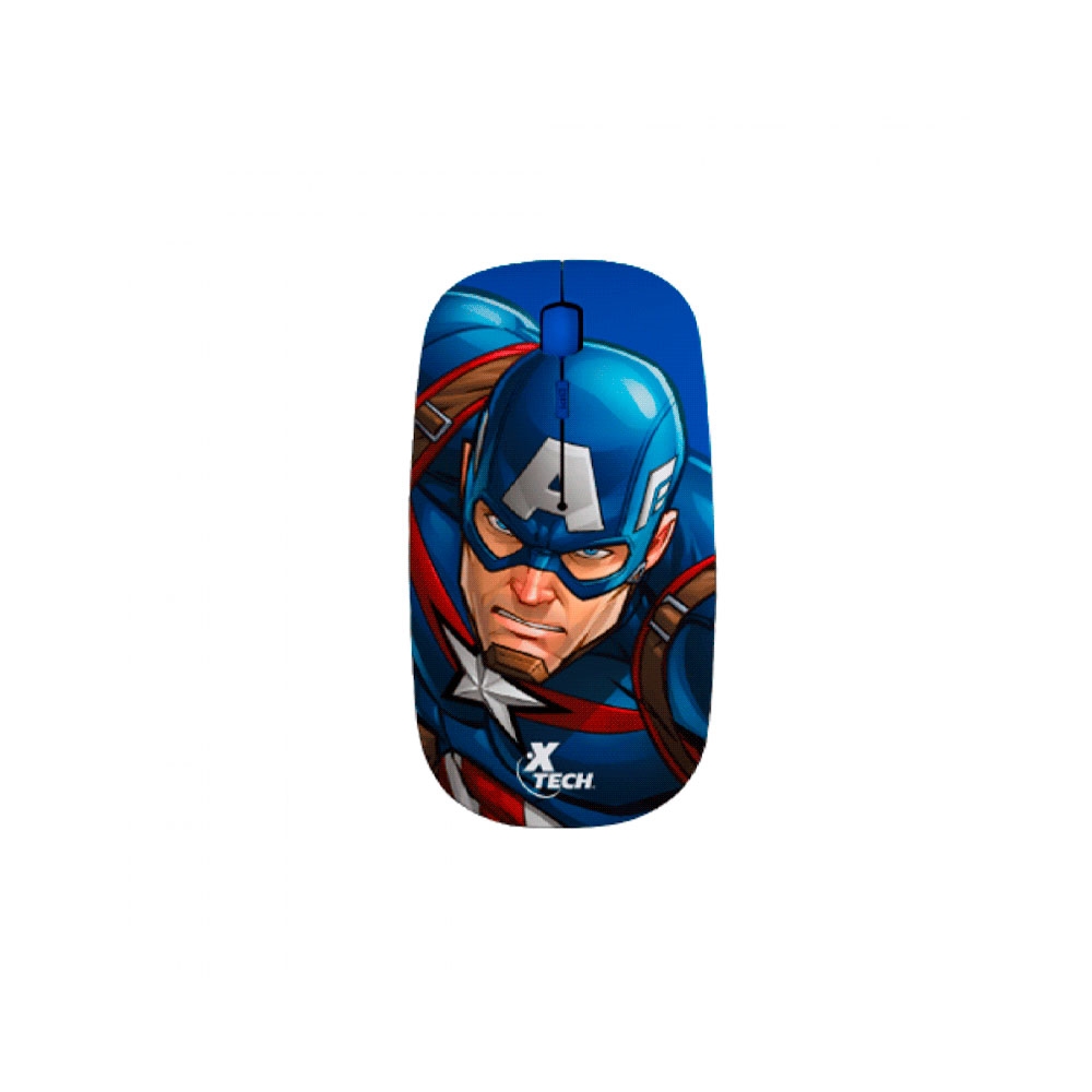 fastrax_94061_69306ac78da34.jpg MOUSE XTECH WIRELESS XTM-M340CA CAPITAN AMERICA XTECH 1600DPI/4 BOT/AZUL - Imagen 1