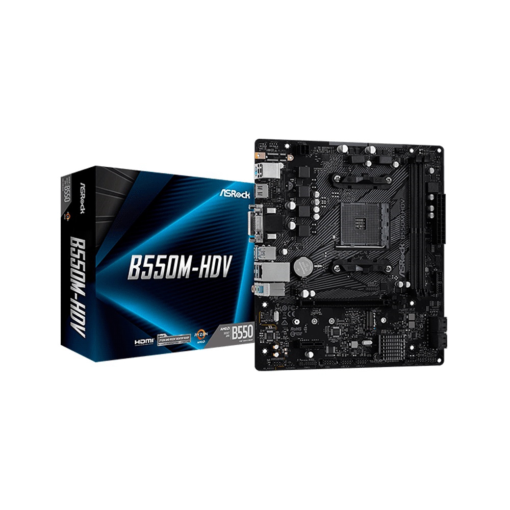 fastrax_95228_69306c42c48a2.jpg PLACA MADRE ASROCK AM4 B550M-HDV V/S/R/DVI/HDMI/M2/DDR4/USB3.2/MATX - Imagen 1