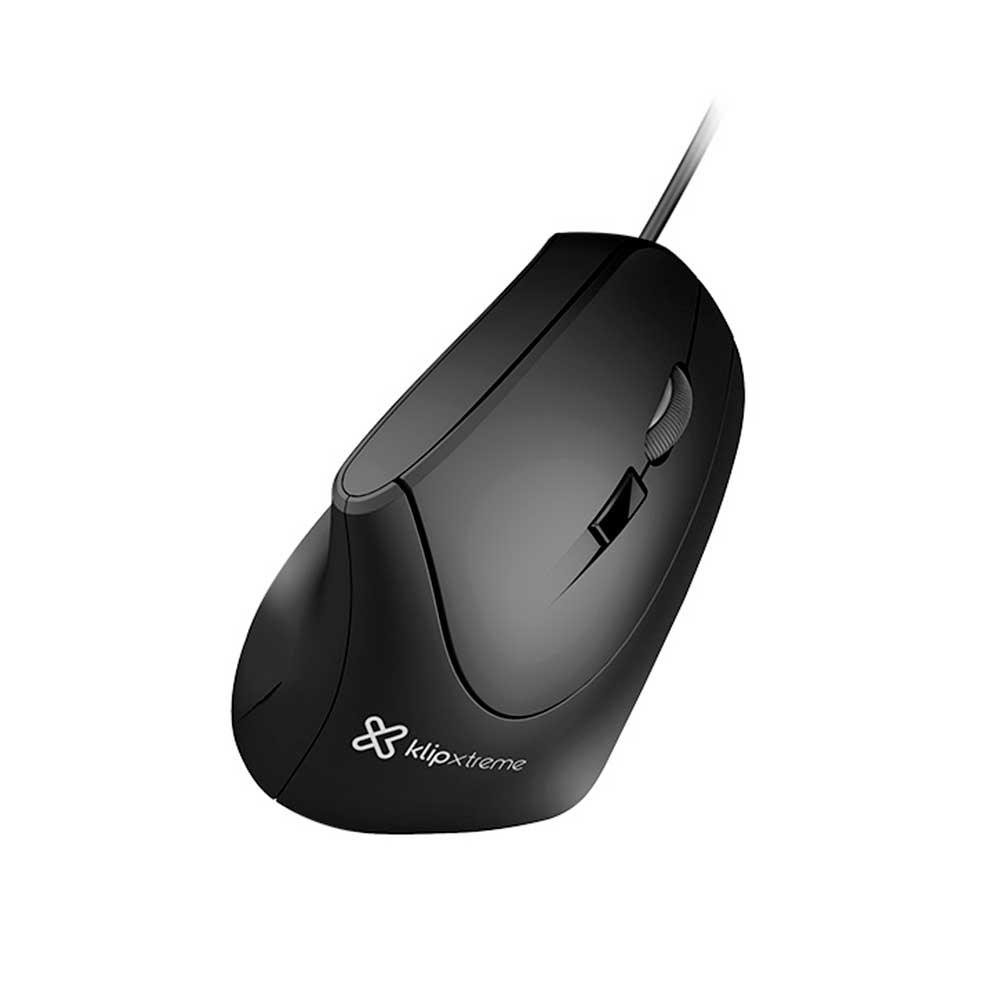 fastrax_67683_6978e6f6cb66c.jpg MOUSE ERGONOMICO USB KLIP KMO-506 KROWN 1600DPI/6 BOT/DIESTRO/NEGRO - Imagen 1