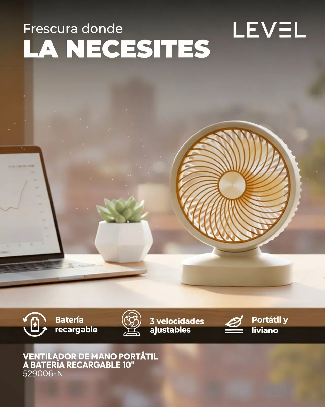 WhatsApp Image 2026-02-18 at 16.22.45 VENTILADOR DE MANO PORTATIL A BATERIA RECARGABLE 10" - Imagen 1