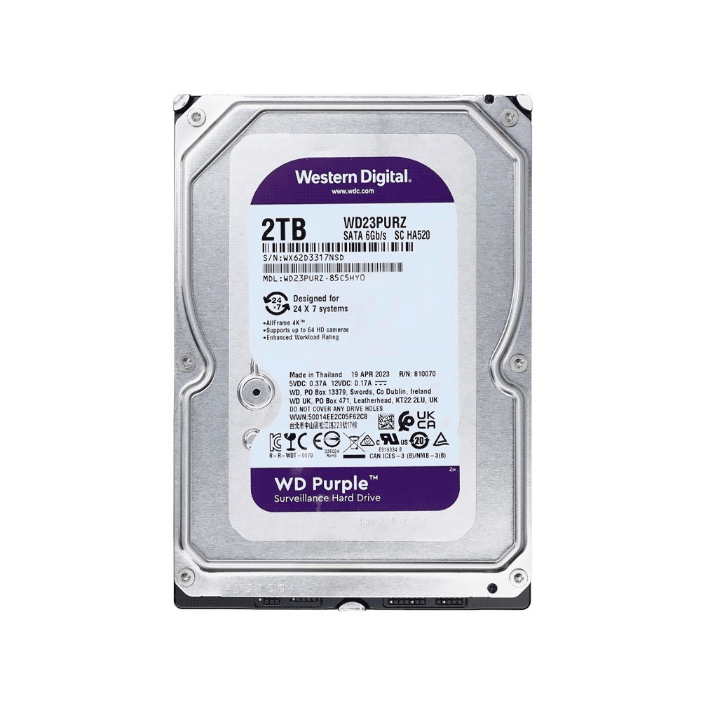 fastrax_96225_6981161473c62.jpg DISCO DURO SATA3 2TB WESTERN DIGITAL PURPLE 5400 64MB WD23PURZ SURVEILLANCE - Imagen 1