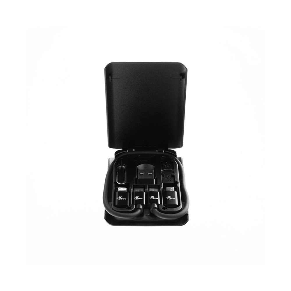 fastrax_104609_69c6bd4186c31.jpg KIT USB-C C/ESTUCHE XTECH XTC-570 ADAPTADOR USB-A/M-USB/LIGHTNING/NEGRO - Imagen 1