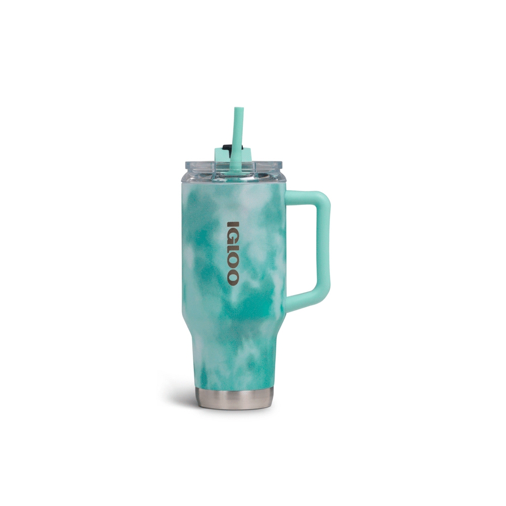 fastrax_108102_69b58bd0c77b9.jpg VASO TERMICO IGLOO 950ML ICE DYE VERDE C/PAJITA 71311 - Imagen 1