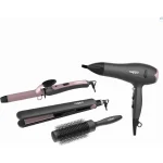 KIT 4 EN 1 PERFECTION: SECADOR, PLANCHITA, BUCLERA Y CEPILLO NAPPO NPK-177
