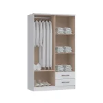 ROPERO 4 PT TOQUIO CON ESPEJO MACADAMIA/BLANCO - Imagen 2